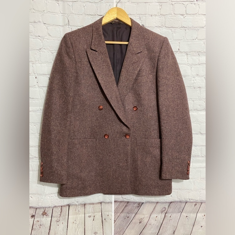 Raffinati Mens Burgundy Tweed Fleck Wool Classic Sport Coat Blazer Jacket